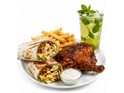 Delicious Combo (French Fries, Shawarma, Quarter BBQ, Mojito)